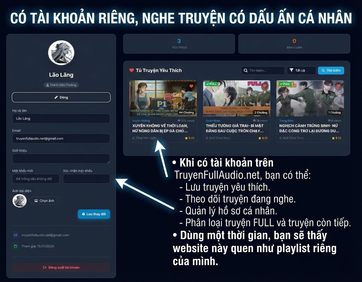 Hướng Dẫn Nghe Truyện Tại TruyenFullAudio.net 7 Trang Hồ Sơ
