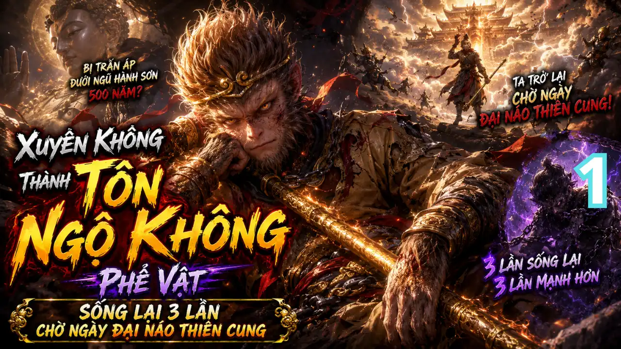 Xuyên Không Thành Tôn Ngộ Không Phế Vật, Sống Lại 3 Lần Chờ Ngày Đại Náo Thiên Cung thumbnail