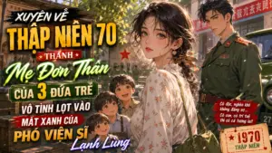 XUYÊN VỀ THẬP NIÊN 70 THÀNH MẸ ĐƠN THÂN CỦA 3 ĐỨA TRẺ VÔ TÌNH LỌT VÀO MẮT XANH CỦA PHÓ VIỆN SĨ cover