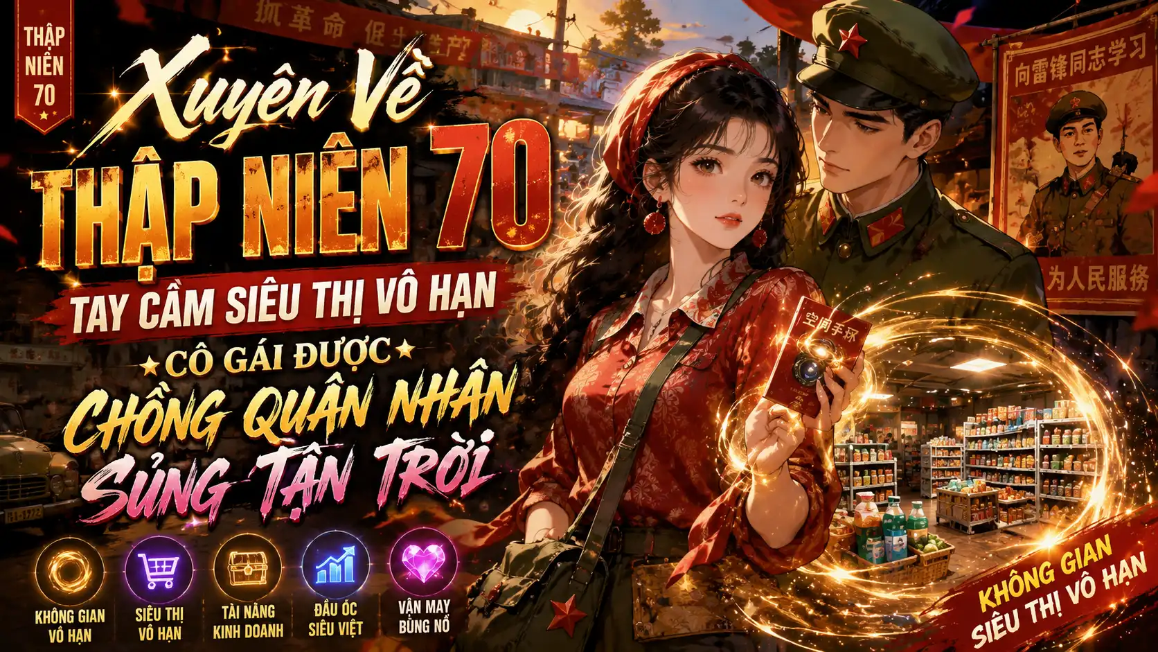 Xuyên Về Thập Niên 70 Tay Cầm Siêu Thị Vô Hạn Cô Gái Được Chồng Quân Nhân Sủng Tận Trời thumbnail