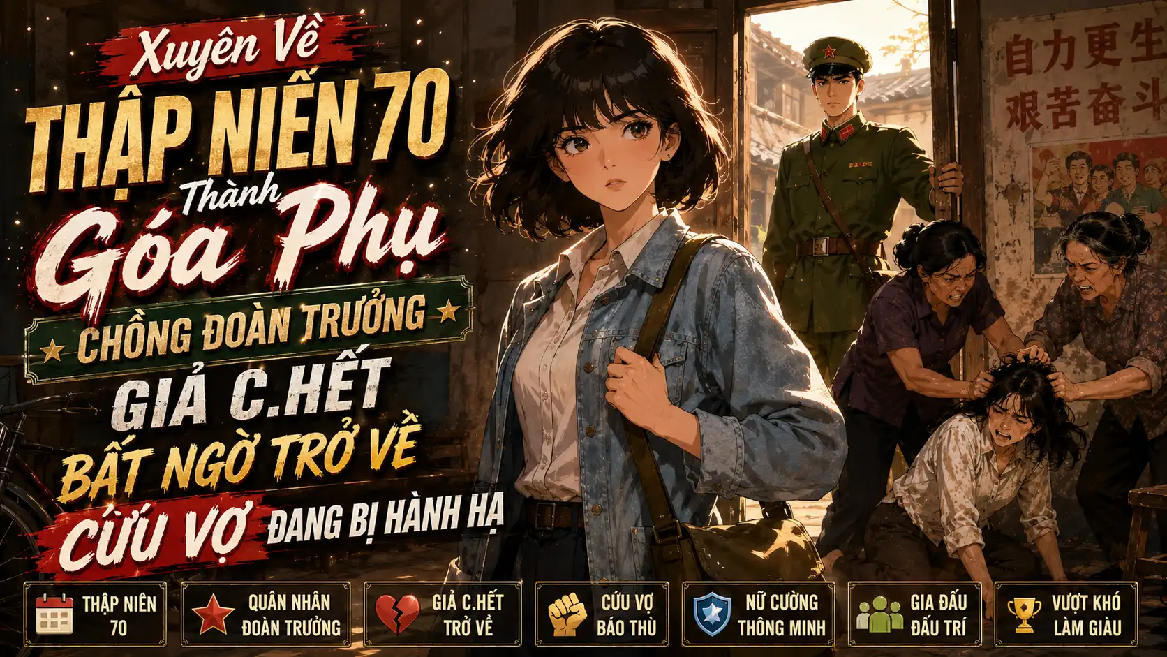 Xuyên Về Thập Niên 70 Thành Góa Phụ Chồng Đoàn Trưởng Giả C.Hết Bất Ngờ Trở Về Cứu Vợ Bị Hành Hạ thumbnail