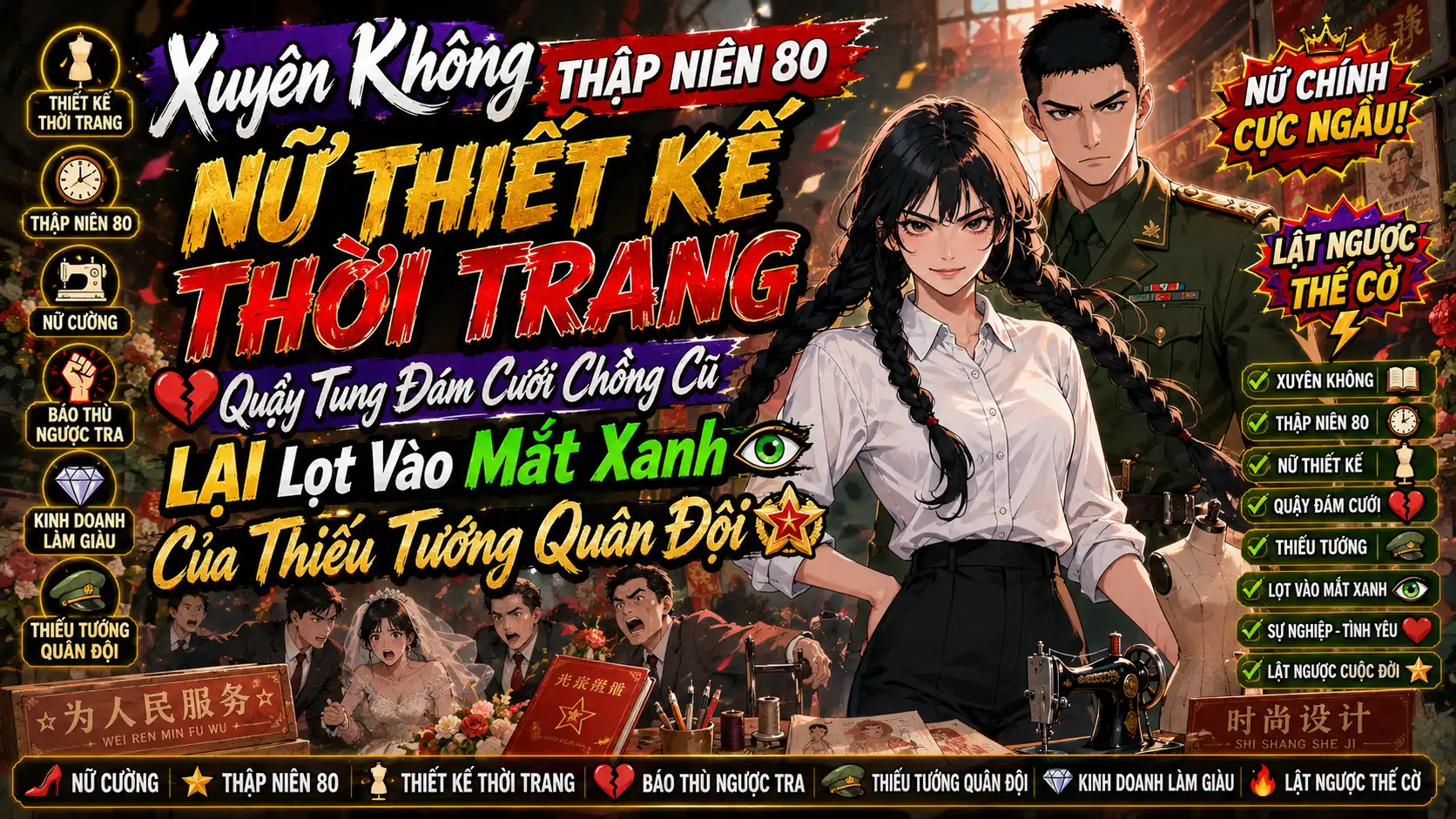 XUYÊN KHÔNG THẬP NIÊN 60 NỮ THIẾT KẾ QUẬY TUNG ĐÁM CƯỚI CHỒNG CŨ LẠI LỌT VÀO MẮT XANH THIẾU TƯỚNG thumbnail