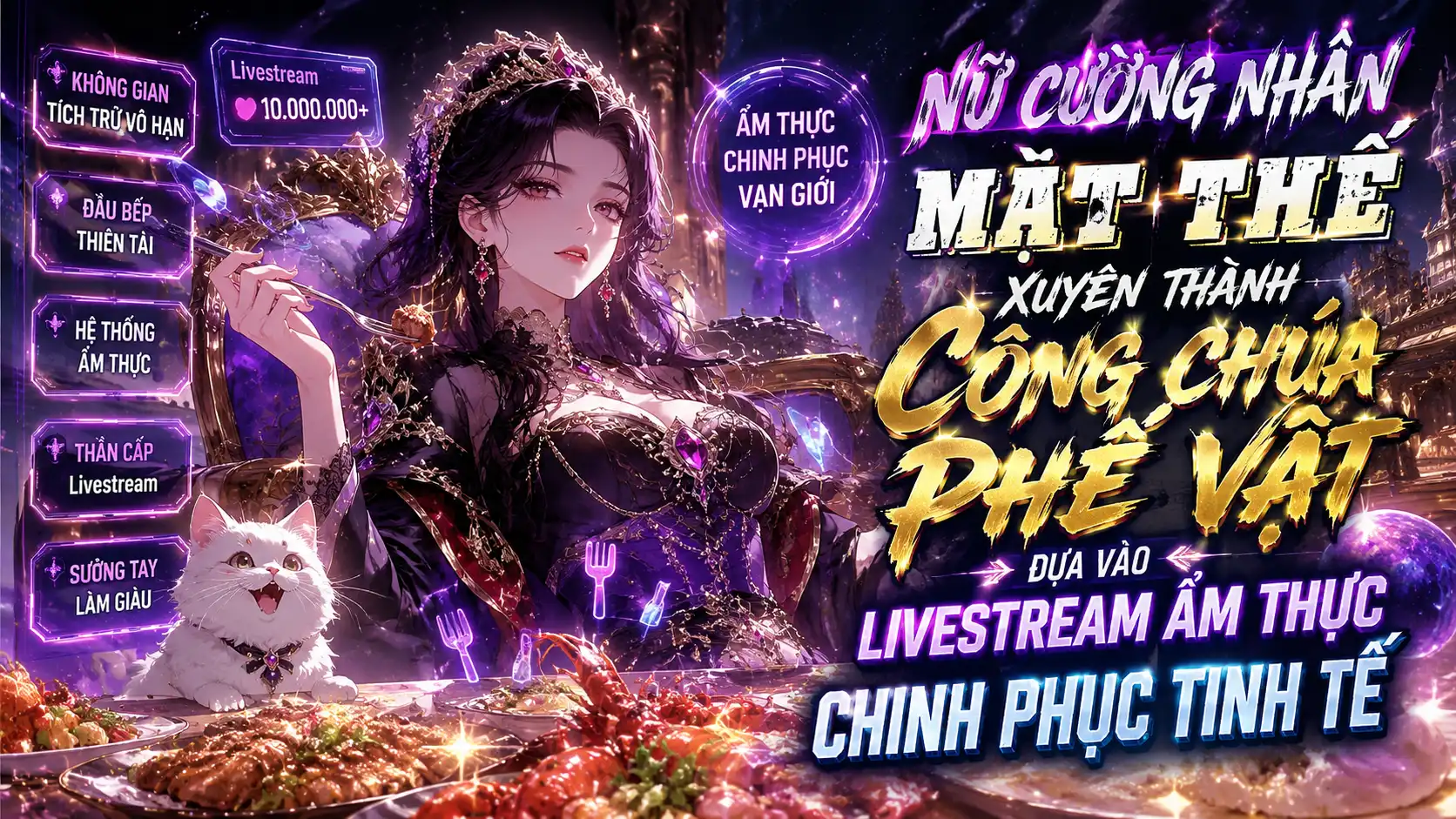 Nữ Cường Nhân Mạt Thế Xuyên Thành Công Chúa Phế Vật Dựa Vào Livestream Ẩm Thực Chinh Phục Tinh Tế thumbnail