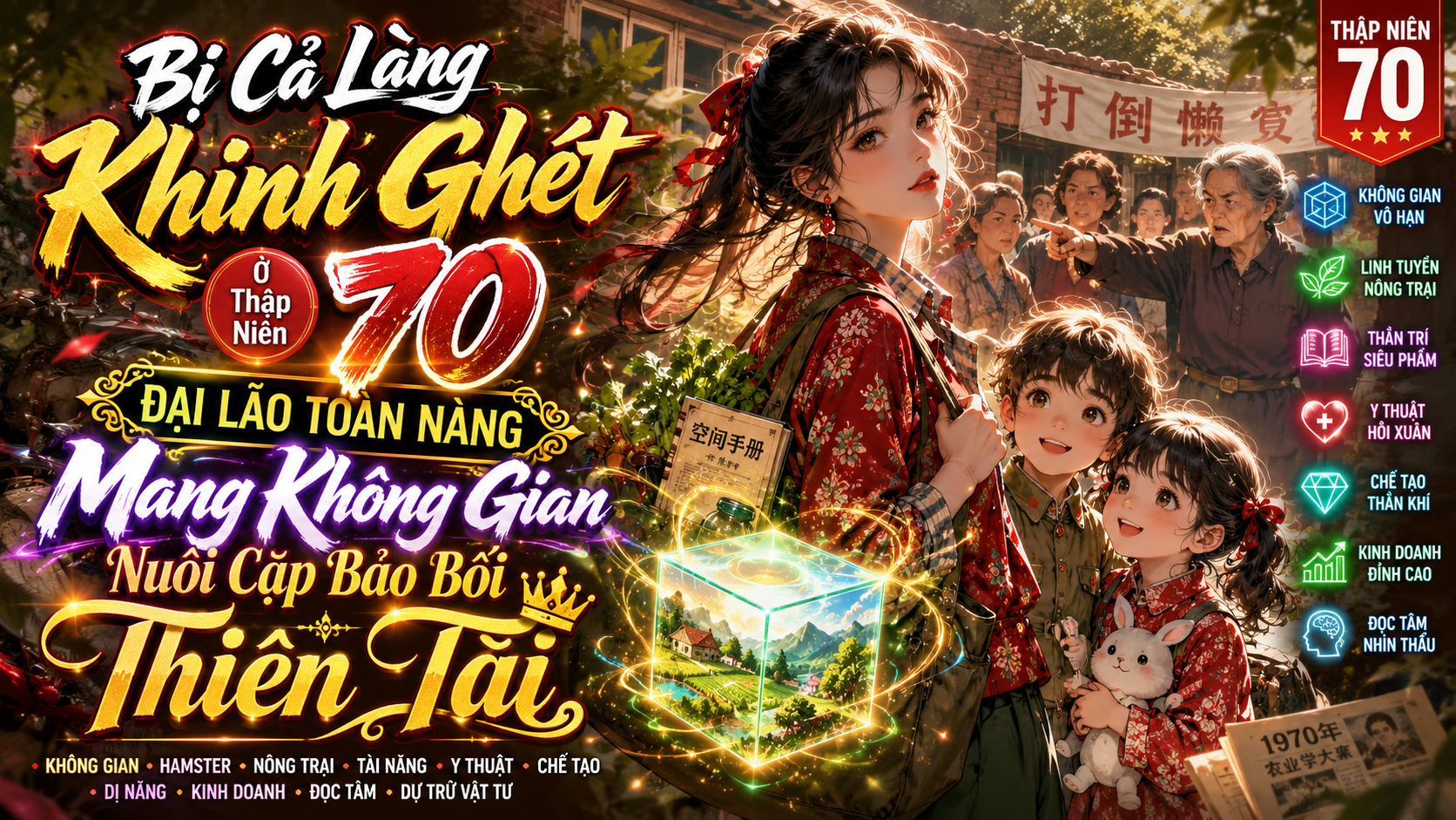 Bị Cả Làng Khinh Ghét Ở Thập Niên 70 Đại Lão Toàn Năng Mang Không Gian Nuôi Cặp Bảo Bối Thiên Tài thumbnail