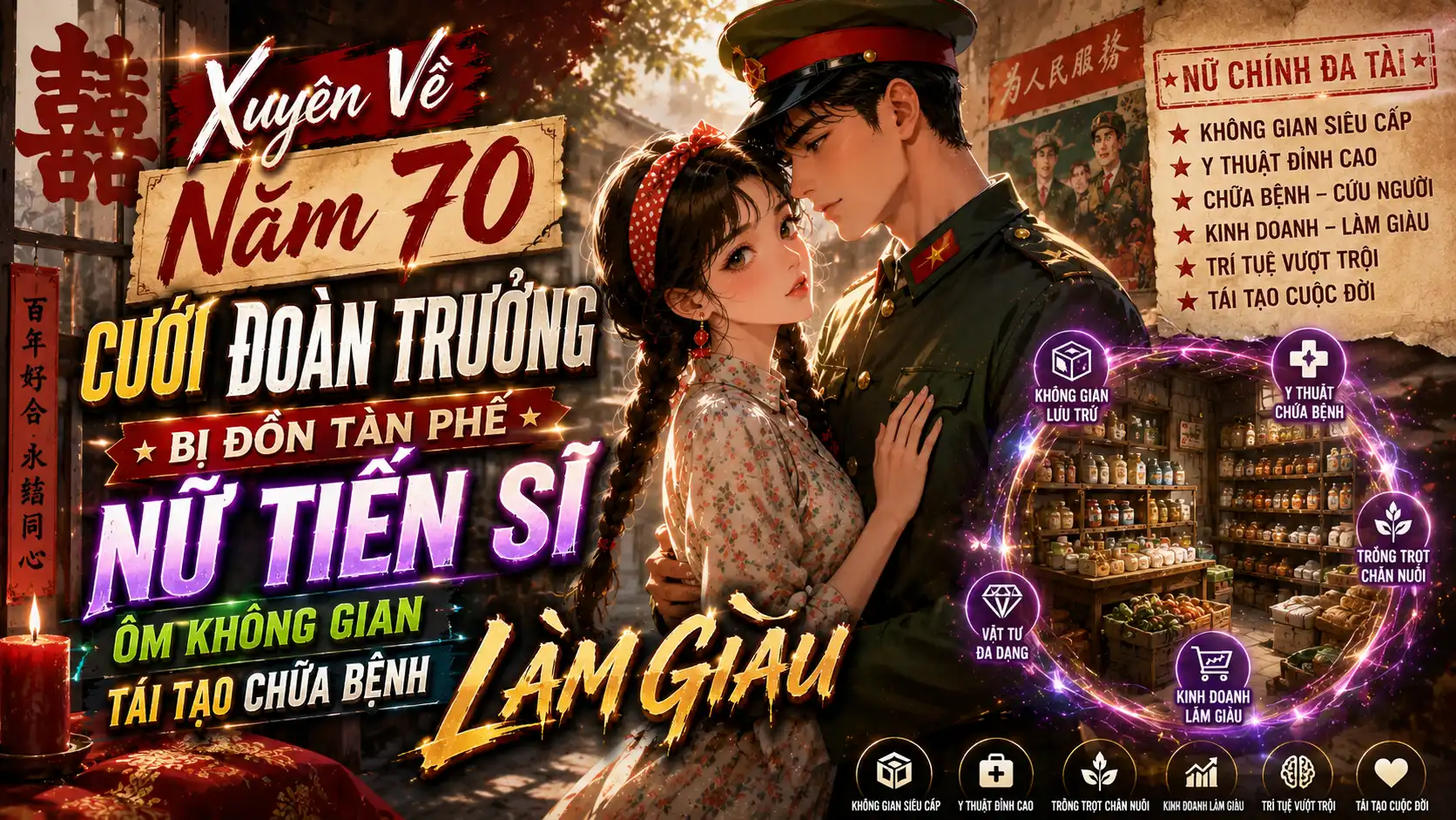 Xuyên Về Năm 70 Cưới Đoàn Trưởng Bị Đồn Tàn Phế Nữ Tiến Sĩ Ôm Không Gian Tái Tạo Chữa Bệnh Làm Giàu thumbnail