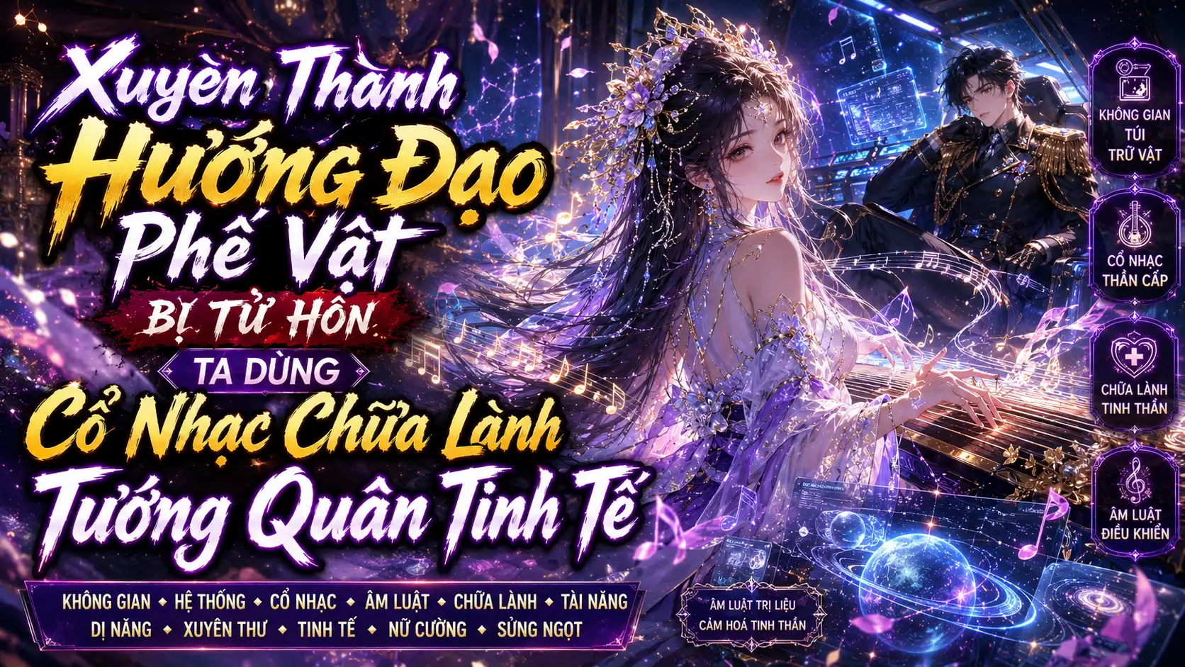 Xuyên Thành Hướng Đạo Phế Vật Bị Từ Hôn Ta Dùng Cổ Nhạc Chữa Lành Tướng Quân Tinh Tế thumbnail