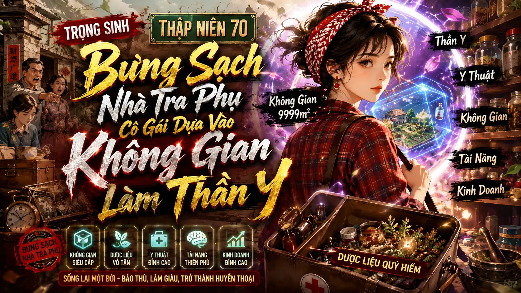 Trọng Sinh Thập Niên 70 Bưng Sạch Nhà Tra Phụ Cô Gái Dựa Vào Không Gian Làm Thần Y thumbnail