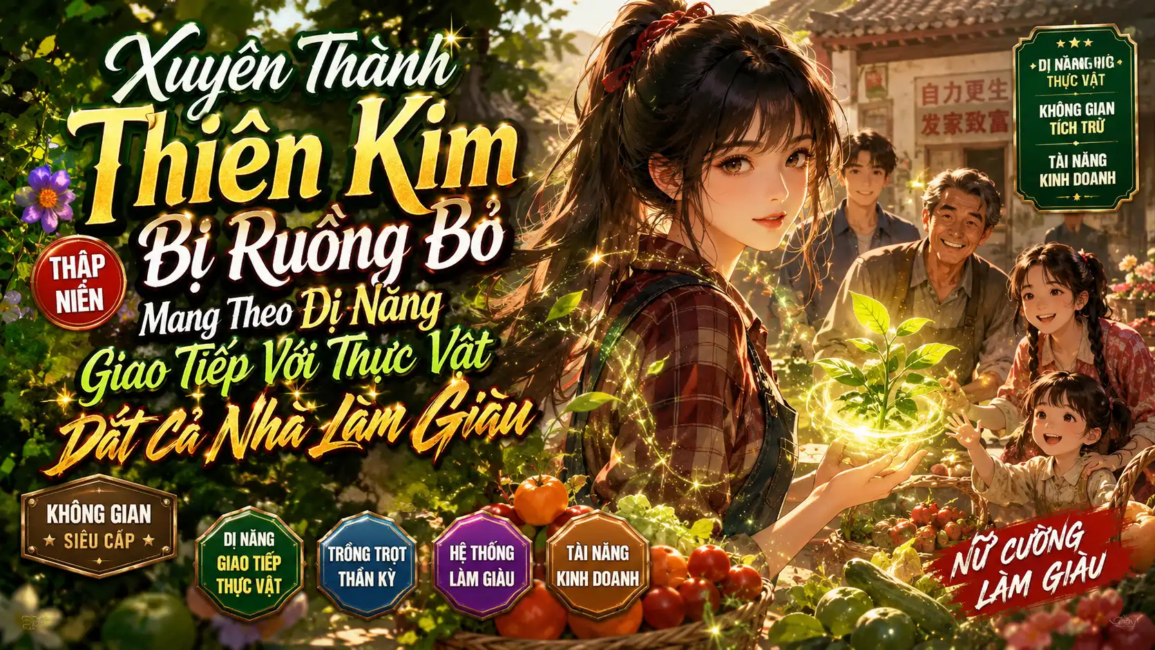 Xuyên Thành Thiên Kim Bị Ruồng Bỏ Mang Theo Dị Năng Giao Tiếp Với Thực Vật Dắt Cả Nhà Làm Giàu thumbnail