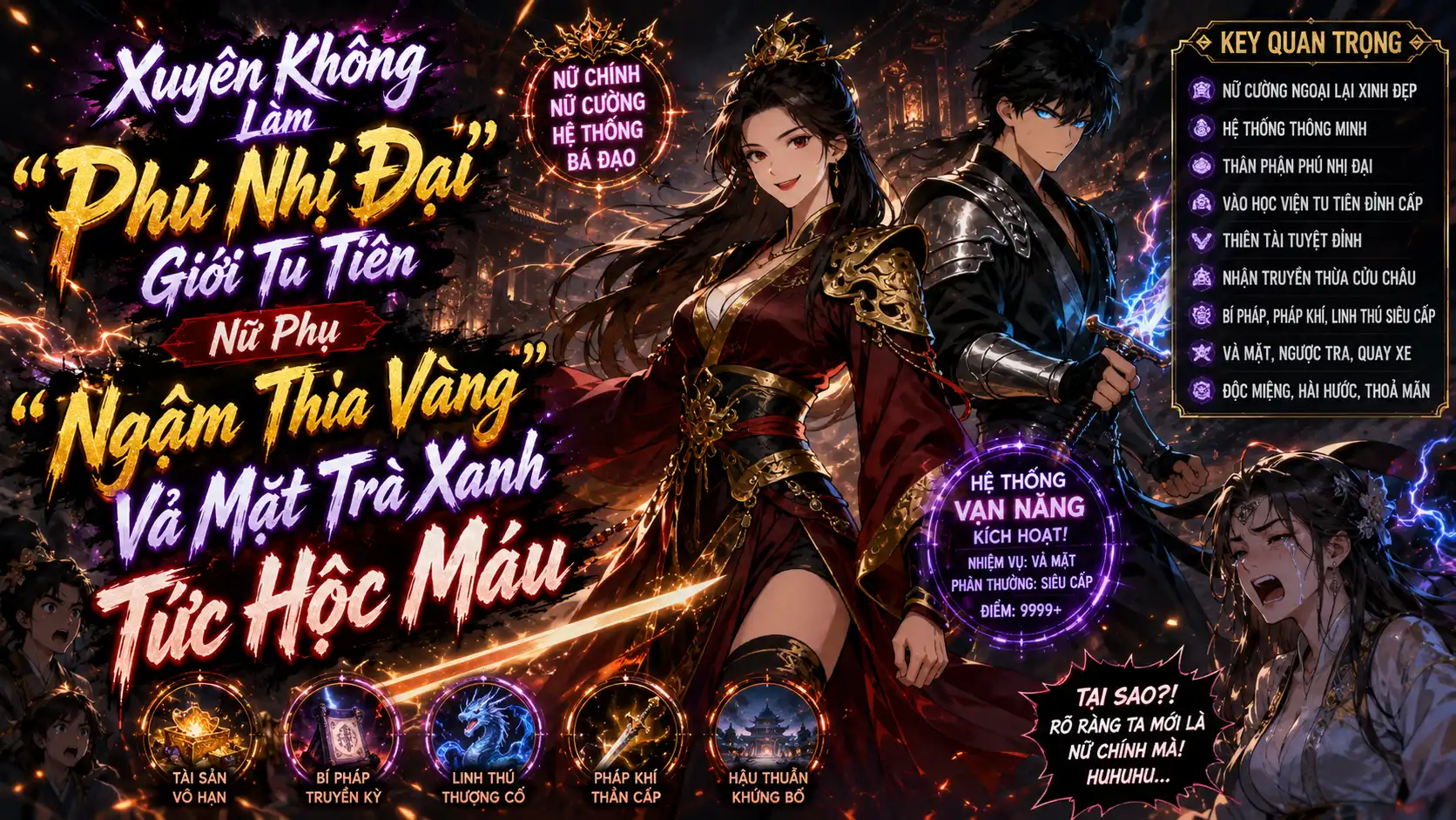 Xuyên Không Làm Phú Nhị Đại Giới Tu Tiên Nữ Phụ Ngậm Thìa Vàng Vả MẶt Trà Xanh Tức Hộc Máu thumbnail